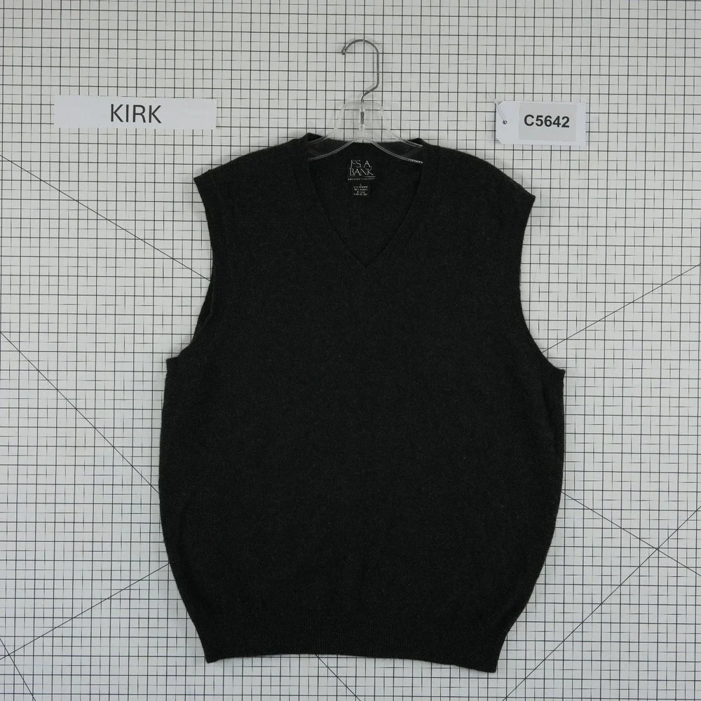 Jos. A. Bank Executive 100% Cashmere Sweater Vest Men's Size Large Black V Neck